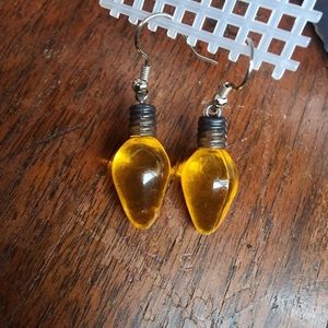Yellow Christmas light earrings